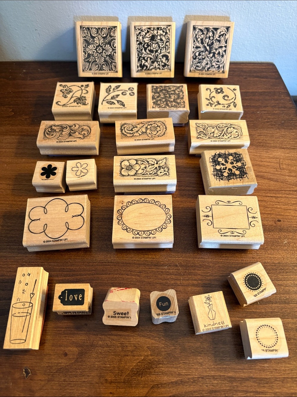 VTG STAMPIN’ UP Wooden Rubber Stamp Lot 20+